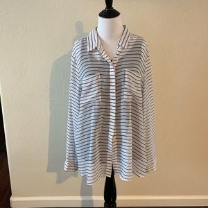 Old navy xl button down sheer striped dress shirt